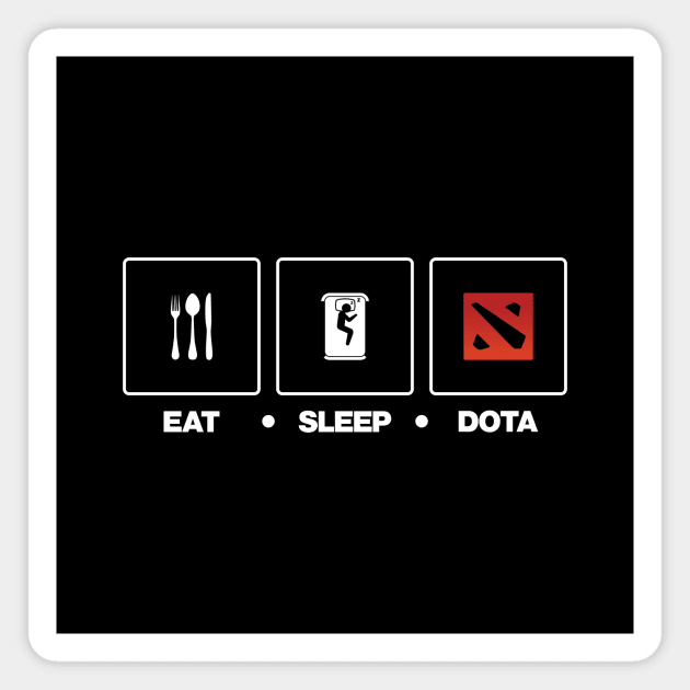 Eat Sleep Dota - White Text Magnet by Claudiocolt